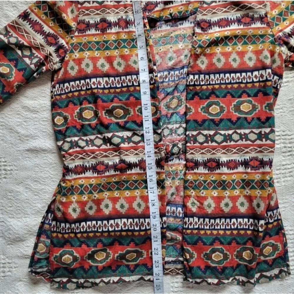 Aztec Geo Print Cardigan Jacket - Picture 8 of 10